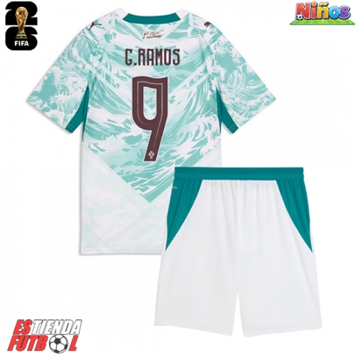 Portugal Goncalo Ramos #9 Segunda Equipación Niños Mundial 2026 Manga Corta (+ Pantalones cortos)